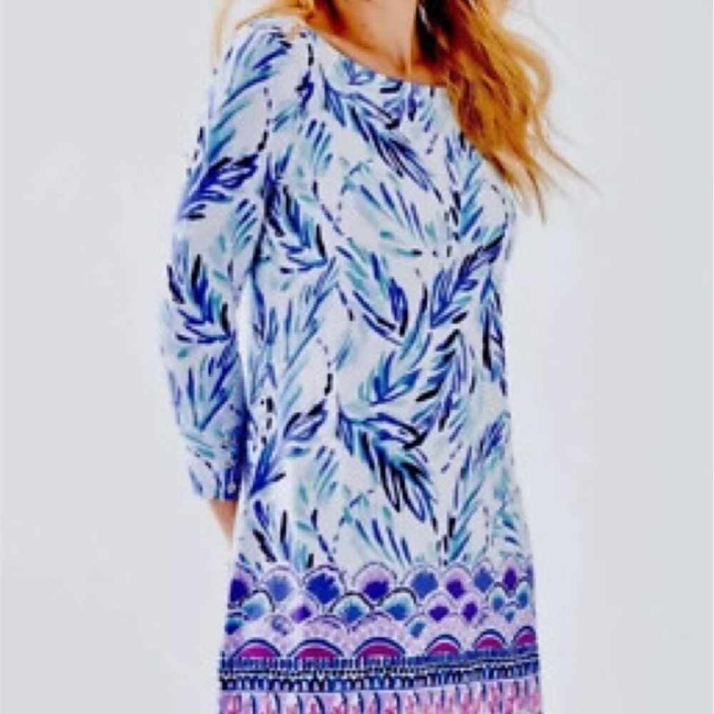 Lilly Pulitzer UPF 50+ Sophie Blue and Purple Patterned Dress